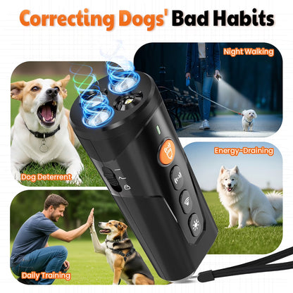 Ultrasonic Bark Control Device - Handheld Dog Deterrent for Behavior Modification, Safe Alternative to Shock Collars