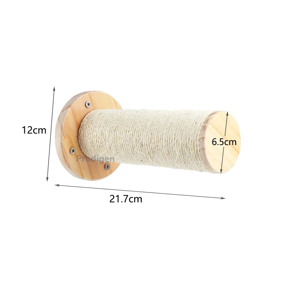 Cat Wall Climbing Shelf with Ladder, Scratching Post, and Hiding House - Pet Furniture Tree Tower Accessories