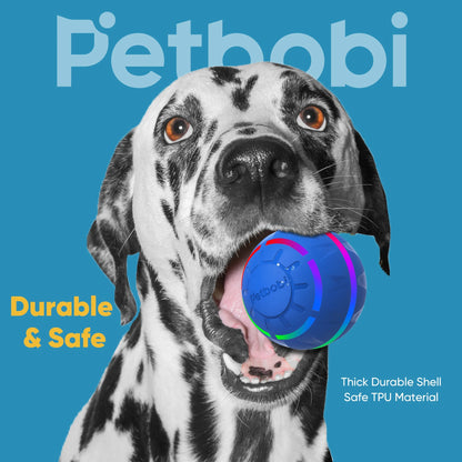 Interactive LED Dog Ball - Rechargeable Rolling Toy for Medium to Large Dogs with Motion and Flashing Lights, Blue