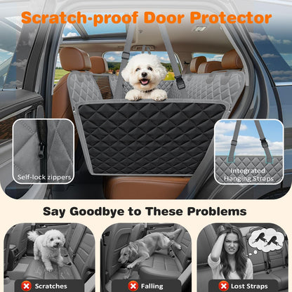 4-in-1 Waterproof Dog Car Seat Cover for Back Seat - Hammock Style