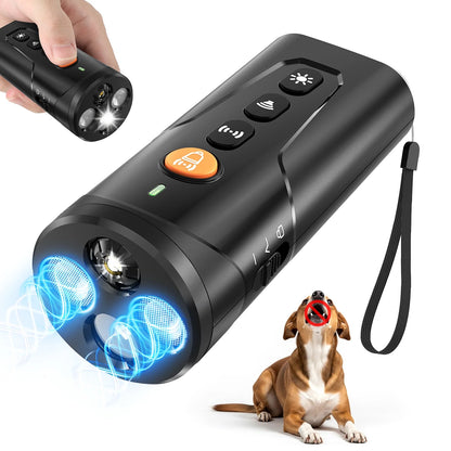 Ultrasonic Bark Control Device - Handheld Dog Deterrent for Behavior Modification, Safe Alternative to Shock Collars