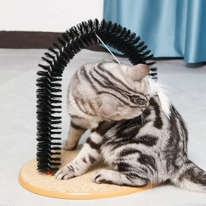 Interactive Cat Grooming and Scratching Set with Catnip and Self-Grooming Arch