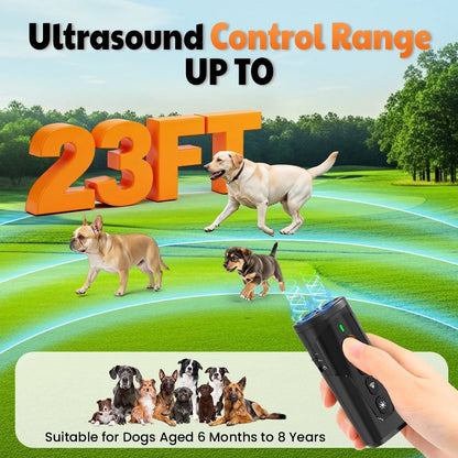 Ultrasonic Bark Control Device - Handheld Dog Deterrent for Behavior Modification, Safe Alternative to Shock Collars