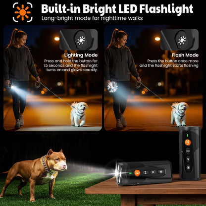 Ultrasonic Bark Control Device - Handheld Dog Deterrent for Behavior Modification, Safe Alternative to Shock Collars