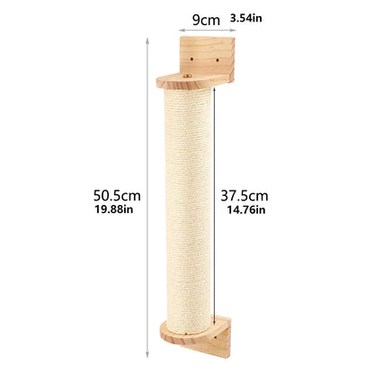 Cat Wall Climbing Shelf with Ladder, Scratching Post, and Hiding House - Pet Furniture Tree Tower Accessories