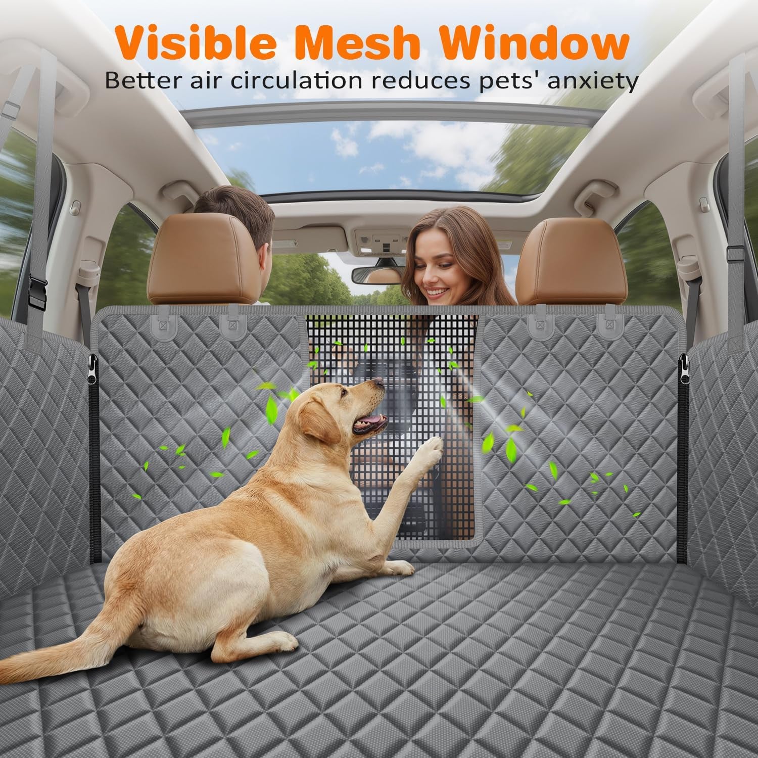 4-in-1 Waterproof Dog Car Seat Cover for Back Seat - Hammock Style