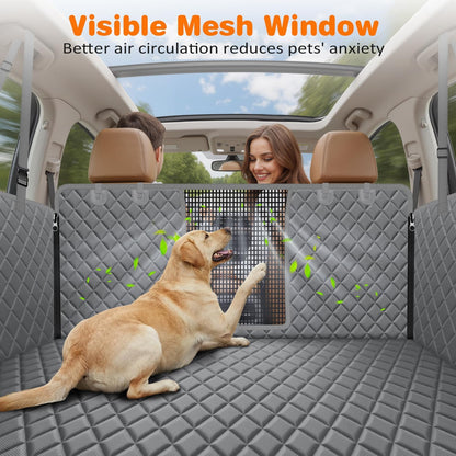 4-in-1 Waterproof Dog Car Seat Cover for Back Seat - Hammock Style