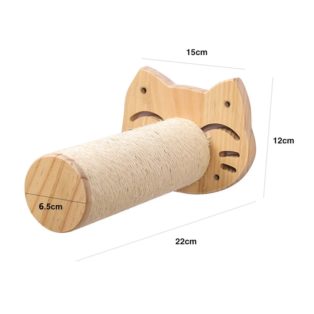 Cat Wall Climbing Shelf with Ladder, Scratching Post, and Hiding House - Pet Furniture Tree Tower Accessories